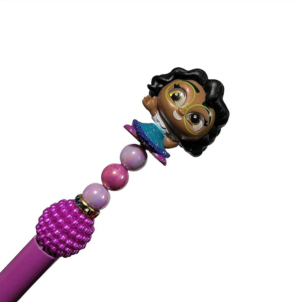 Mirabel Encanto Disney Doorables Beaded Ballpoint Twist Pen Purple Topper